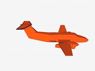 双引擎螺旋桨飞机SU模型下载_sketchup草图大师SKP模型