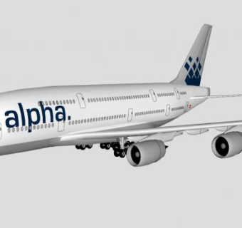 阿尔法航空A380客机SU模型下载_sketchup草图大师SKP模型