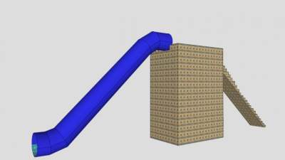 水滑道滑梯SU模型下载_sketchup草图大师SKP模型