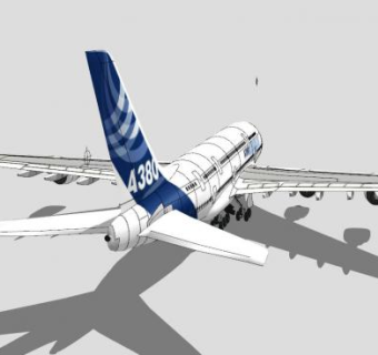 空中客车A380客机SU模型下载_sketchup草图大师SKP模型