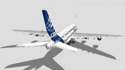 空中客车A380客机SU模型下载_sketchup草图大师SKP模型