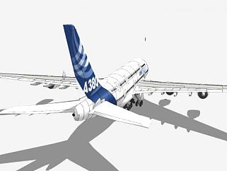 <em>空中客车</em>A380客机SU模型下载_sketchup草图大师SKP模型
