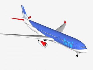 <em>英伦</em>航空A330客机SU模型下载_sketchup草图大师SKP模型