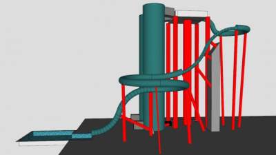 游乐设备儿童滑梯SU模型下载_sketchup草图大师SKP模型