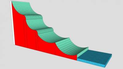 游乐设备水滑梯SU模型下载_sketchup草图大师SKP模型