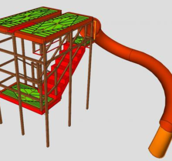 儿童设备滑梯操场SU模型下载_sketchup草图大师SKP模型