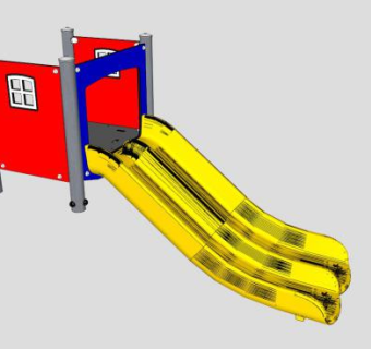 儿童双路滑梯SU模型下载_sketchup草图大师SKP模型