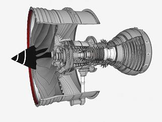 劳斯莱斯1000航空发动机SU模型下载_sketchup草图大师SKP模型