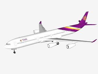 泰国国际航空A340<em>客机</em>SU模型下载_sketchup草图大师SKP...