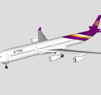 泰国国际航空A340客机SU模型下载_sketchup草图大师SKP模型