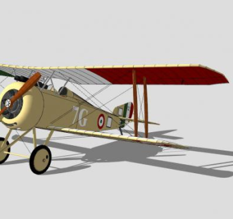 意大利双翼飞机SU模型下载_sketchup草图大师SKP模型