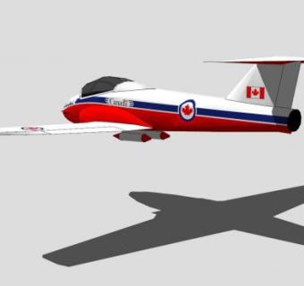 加拿大CL-41训练飞机SU模型下载_sketchup草图大师SKP模型
