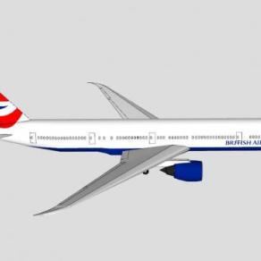 英国航空波音777客机SU模型下载_sketchup草图大师SKP模型