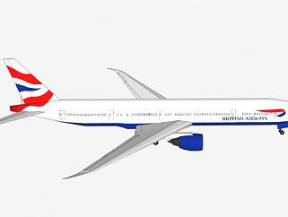 英国航空<em>波音</em>777客机SU模型下载_sketchup草图大师SKP...