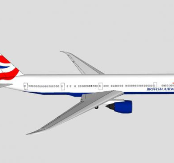 英国航空波音777客机SU模型下载_sketchup草图大师SKP模型