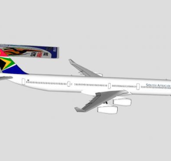 南非航空A340客机SU模型下载_sketchup草图大师SKP模型