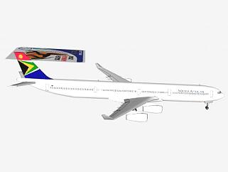 <em>南非</em>航空A340客机SU模型下载_sketchup草图大师SKP模型