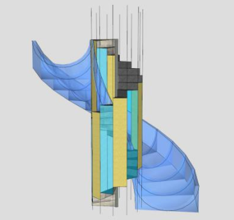 螺旋楼梯滑SU模型下载_sketchup草图大师SKP模型