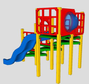 成长游乐滑梯SU模型下载_sketchup草图大师SKP模型