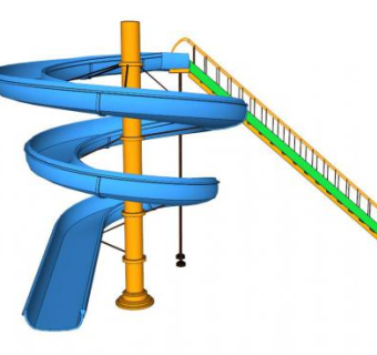 儿童螺旋滑梯SU模型下载_sketchup草图大师SKP模型