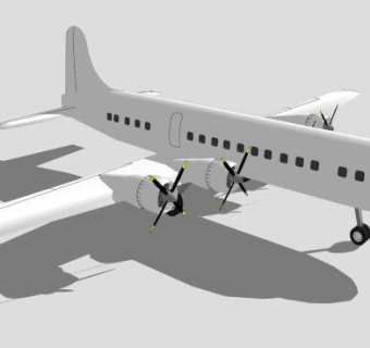 道格拉斯DC-7客机SU模型下载_sketchup草图大师SKP模型