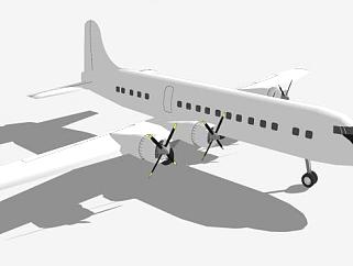 道格拉斯DC-7客机SU模型下载_sketchup草图大师SKP模型