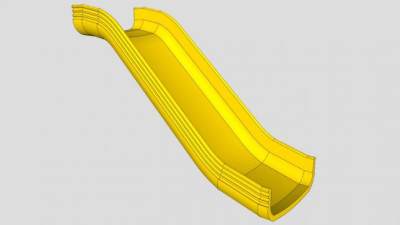 黄色滑梯设备SU模型下载_sketchup草图大师SKP模型