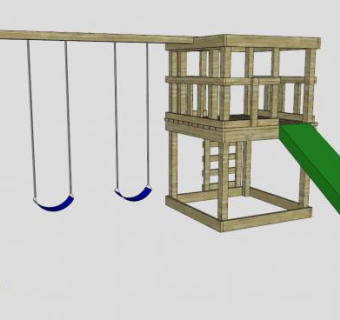儿童玩具滑梯SU模型下载_sketchup草图大师SKP模型