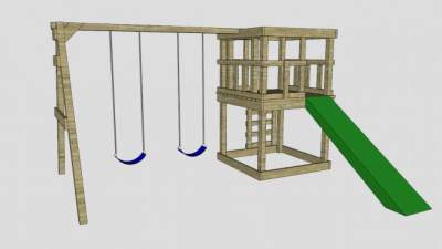儿童玩具滑梯SU模型下载_sketchup草图大师SKP模型