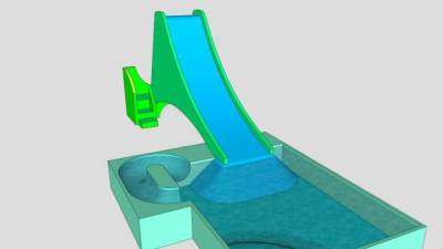 绿色游乐滑梯设备SU模型下载_sketchup草图大师SKP模型