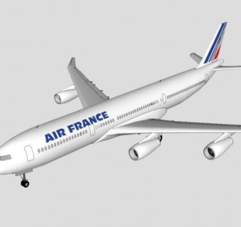 法国航空A340客机SU模型下载_sketchup草图大师SKP模型