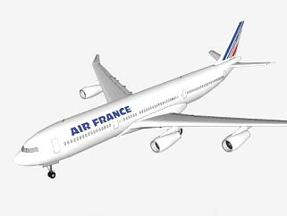 <em>法国航空</em>A340客机SU模型下载_sketchup草图大师SKP模型