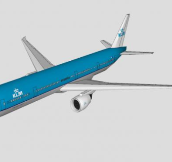 荷兰皇家航空波音777客机SU模型下载_sketchup草图大师SKP模型