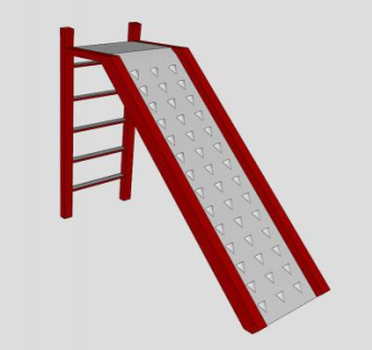红色滑梯SU模型下载_sketchup草图大师SKP模型