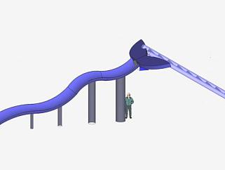紫色滑梯设备SU模型下载_sketchup草图大师SKP模型