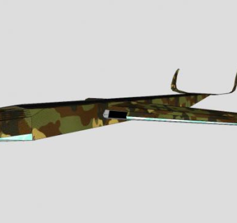 迷彩后掠翼飞机SU模型下载_sketchup草图大师SKP模型