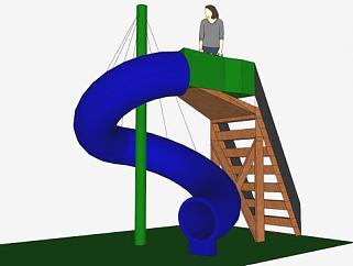 公园滑梯SU模型下载_sketchup草图大师SKP模型