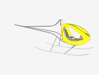 超轻型飞机机架SU模型下载_sketchup草图大师SKP模型