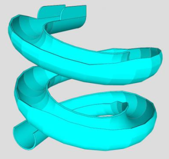 简单双漩涡水滑道SU模型下载_sketchup草图大师SKP模型