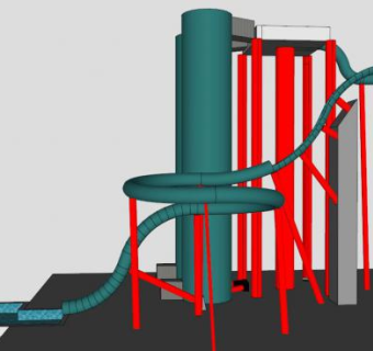 带滑梯升水机SU模型下载_sketchup草图大师SKP模型