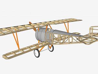莱特型双翼机SU模型下载_sketchup草图大师SKP模型