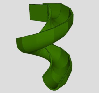 螺旋绿色滑梯SU模型下载_sketchup草图大师SKP模型