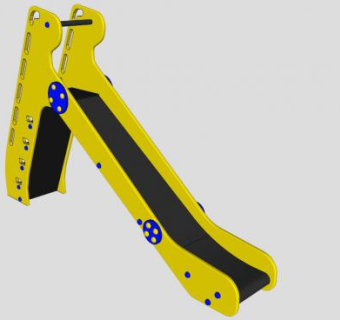 黄色游乐滑梯设备SU模型下载_sketchup草图大师SKP模型