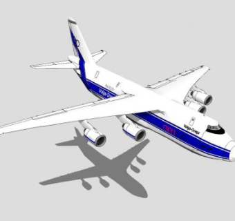 安-124运输飞机SU模型下载_sketchup草图大师SKP模型