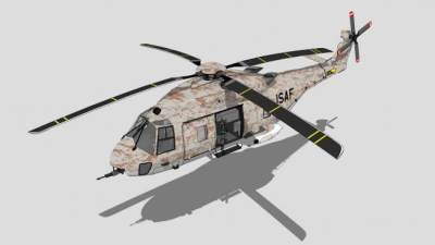 NH90直升机SU模型下载_sketchup草图大师SKP模型