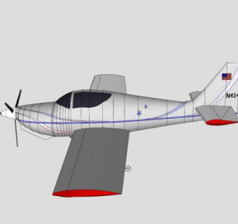 美国涡桨飞机SU模型下载_sketchup草图大师SKP模型