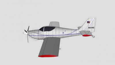 美国涡桨飞机SU模型下载_sketchup草图大师SKP模型