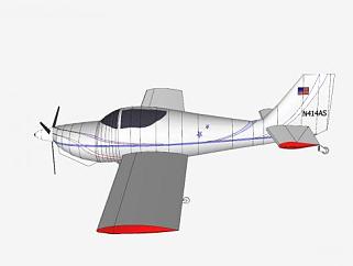 美国涡桨飞机SU模型下载_sketchup草图大师SKP模型