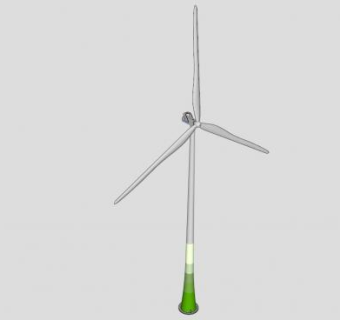 风力涡轮机维斯塔斯风车SU模型下载_sketchup草图大师SKP模型