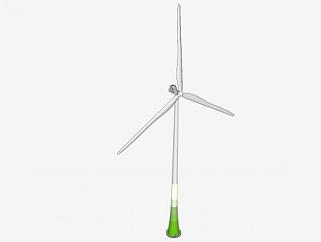 风力涡轮机维斯塔斯风车SU模型下载_sketchup草图大师SKP模型